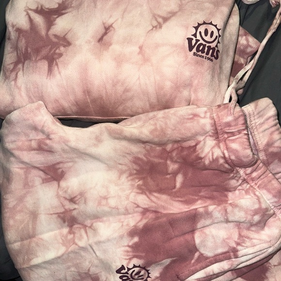 Vans Pink Tie-Dye Sweatsuit Hoodie with Matching Joggers Medium - Picture 5 of 9